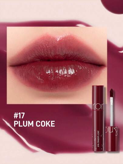 Rom&nd رومان JUICY LASTING TINT، أحمر شفاه مرطب غير دهني، ذو لمعة فائقة الإشراق، بألوان نقية، 5.5 جرام / 0.19 أونصة
