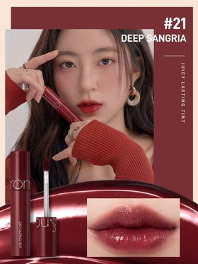 Rom&nd رومان JUICY LASTING TINT، أحمر شفاه مرطب غير دهني، ذو لمعة فائقة الإشراق، بألوان نقية، 5.5 جرام / 0.19 أونصة