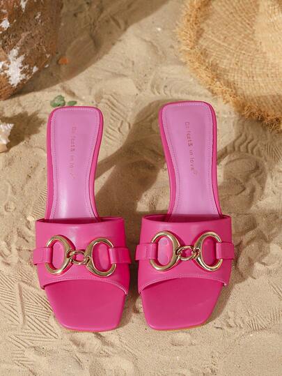 On feet& in love صنادل نسائية أنيقة وعصرية مفتوحة الأصابع متعددة الاستخدامات للخارج مع كعب رفيع عال، مناسبة للفساتين في الصيف
