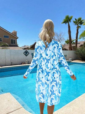 SHEIN Swim ملابس سباحة بيكيني طباعة شامل رباط مع كيمونو