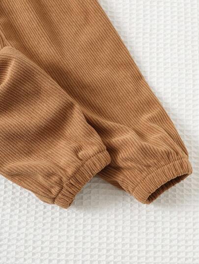 Cozy Pixies مجموعة من 2 قطعة تتكون من كارديجان بأكمام طويلة مع جيب متباين اللون والياقة المربعة للأطفال الصبيان، وبنطلون بخصر مطاطي وطول الكاحل