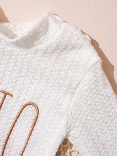SHEIN طقم ملابس تصوير حديثي الولادة للأولاد والبنات، جمبسوت مطرزة بكلمة "مرحبا" وقبعة، مجموعة من قطعتين، إكسسوارات استوديو التصوير للأطفال حديثي الولادة لشهر واحد وحتى 100 يوم، للاستخدام في فصلي الخريف والشتاء