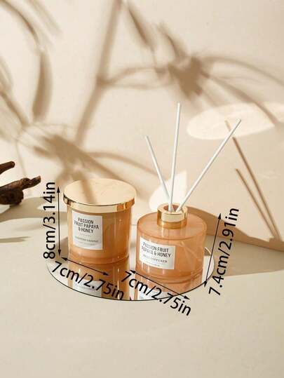 1 طقم عطر منزلي (يشمل شمعة وشمعة عطرية بدون لهب)، ديكور غرفة المعيشة، شمعة معطرة، موزع عطر، هدية تخرج، هدية لزوجين في حفل الزفاف، حامل شمعة معطرة - هدية عيد الميلاد - إنشاء جو عيد الميلاد