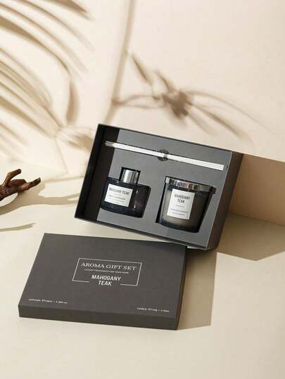 1 طقم عطر منزلي (يشمل شمعة وشمعة عطرية بدون لهب)، ديكور غرفة المعيشة، شمعة معطرة، موزع عطر، هدية تخرج، هدية لزوجين في حفل الزفاف، حامل شمعة معطرة - هدية عيد الميلاد - إنشاء جو عيد الميلاد