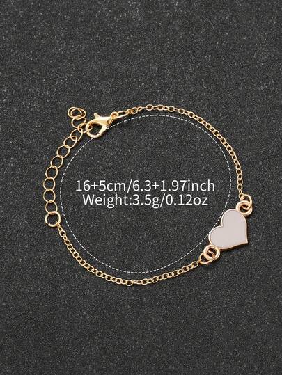 مجموعة ساعة يد نسائية بعقارب بسيطة وأنيقة بإطار كلاسيكي مع سوار على شكل قلب، لا يشمل علبة الساعة