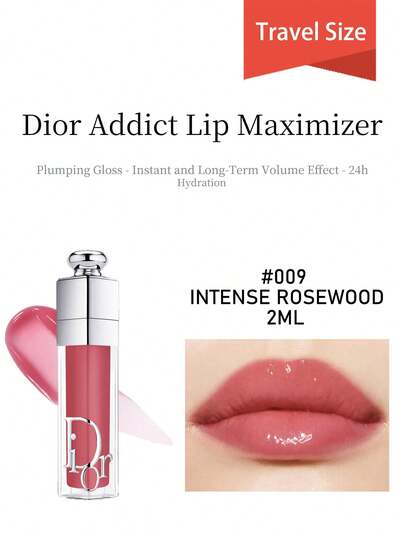 حجم السفر Dior Addict Lip Maximizer - تأثير نفخ فوري وطويل الأمد - ترطيب لمدة 24 ساعة #009-Intense Rosewood 2مل/0.07أونصة.