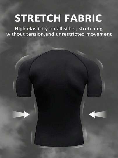 Manfinity Sport Corelite بدلة رياضية للرجال تتكون من ملابس علوية بأكمام قصيرة وطبعة عنكبوت بياقة مستديرة وشورت بخصر رباط، بدلة رياضية نشطة مع ملابس علوية وشورت، بدلة تمرين وملابس رياضية مع ملابس علوية ضاغط