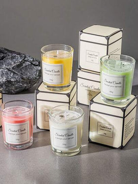 طقم هدايا شموع معطرة على طراز Ins، شموع معطرة من شمع الصويا في زجاجات، هدية للنساء، شموع معطرة من شمع الصويا طويلة الأمد، عطر المنزل، ديكور الغرفة، هدية عيد الميلاد وعيد الشكر، هدية مثالية للعائلة والأصدقاء