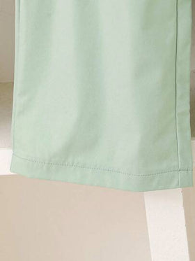 SHEIN Playful Pals مجموعة فتاة شابة أنيقة وحلوة تتكون من ملابس علوية مزينة بفيونكة + بنطلون ساق واسعة، للربيع/الخريف