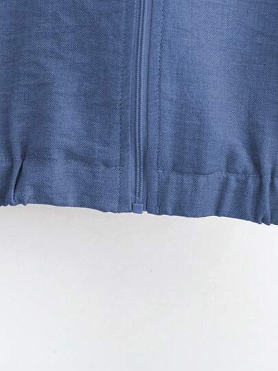 SHEIN LUNE بدلة كاجوال من سروال ذو ساق واسعة وجاكيت مزود بسحاب