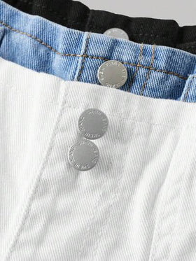 SHEIN 3 قطع/مجموعة بنطلونات جينز فضفاضة للبنات باللون الأزرق الداكن والأزرق المتوسط والأزرق الفاتح