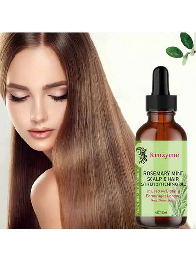 زيت الشعر الطبيعي 100% من إكليل الجبل - مرطب ومنعم، مناسب لجميع أنواع الشعر، خاصة الشعر والفروة الجافة - 1.01 أونصة سائلة/30 مل، العناية الطبيعية بالشعر | تنعيم | ترطيب، منتج العناية بالشعر.