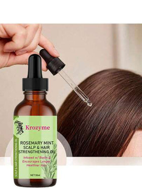 زيت الشعر الطبيعي 100% من إكليل الجبل - مرطب ومنعم، مناسب لجميع أنواع الشعر، خاصة الشعر والفروة الجافة - 1.01 أونصة سائلة/30 مل، العناية الطبيعية بالشعر | تنعيم | ترطيب، منتج العناية بالشعر.