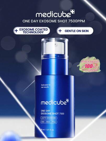 Medicube 1 يوم جوهر الإكسوسوم 7500، 30مل/1.01 أونصة سائلة، يهدئ الالتهابات، يقوي حاجز البشرة، يشد البشرة، يقلل المسام، إصلاح مضاد للشيخوخة، يستهدف المسام العنيدة. جمال كوري