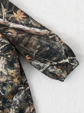 SHEIN مجموعة جاكيت كاجوال ذات طوق عالي مطبوع عليها حرف بني وبنطلون جوجر للأطفال الصبيان/البنات، بطراز كلاسيكي عصري، مناسبة للربيع/الخريف، قطعتان/مجموعة