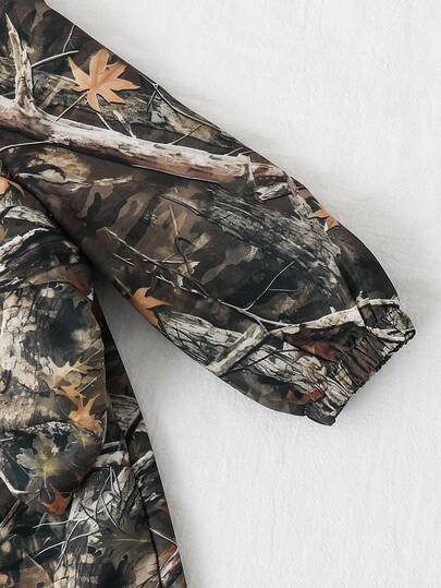 SHEIN مجموعة جاكيت كاجوال ذات طوق عالي مطبوع عليها حرف بني وبنطلون جوجر للأطفال الصبيان/البنات، بطراز كلاسيكي عصري، مناسبة للربيع/الخريف، قطعتان/مجموعة