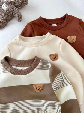 LMoss Kids مجموعة 6 قطع من البلوزة والبنطلون المحبوك للأطفال الصبيان بخطوط ملونة، ملابس شتوية للأطفال، ملابس خريفية للأطفال، ملابس شتوية للأطفال، طقم شتوي، أكمام طويلة