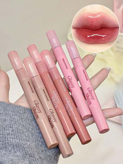 زيت الشفاه الملون ذو الترطيب الطويل الأمد وتنعيم الشفاه، غير لزج، يعتني بالشفاه ويجعلها أكثر امتلاء وغنية وملونة، مناسب للرجال والنساء في فصلي الخريف والشتاء، مستحضرات تجميل زيت الشفاه للمبتدئين والطلاب وهدايا أعياد الميلاد وعيد الحب وعيد الهالوين والكريس