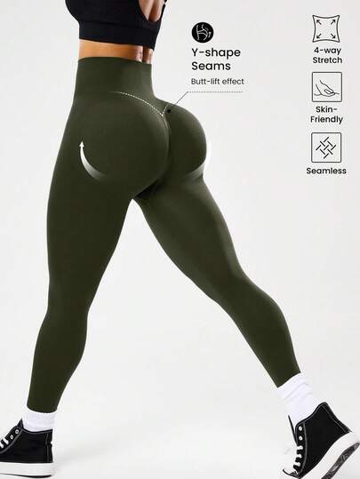 Easithlete سروال رياضي ذو خصر عالي وخصر على شكل V