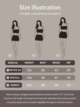 SHEIN PETITE جمبسوت نسائية بسيطة ذات لون واحد مع قطع ملونة، ملائمة للارتداء اليومي العادي