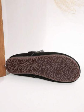 بوت ثلج نسائية جديدة مبطنة حرارياً ذات قاع سميك ناعم، تصميم إبزيم معدني من ماييار، شتوية، مسطحة