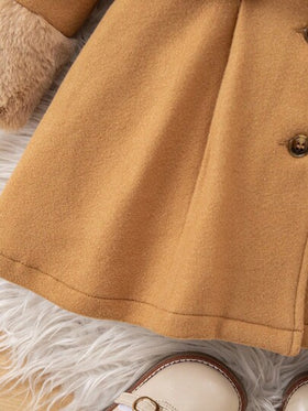 SHEIN طقم كارديجان طويل وشال أنيق للبنات الصغار، خريف/شتاء