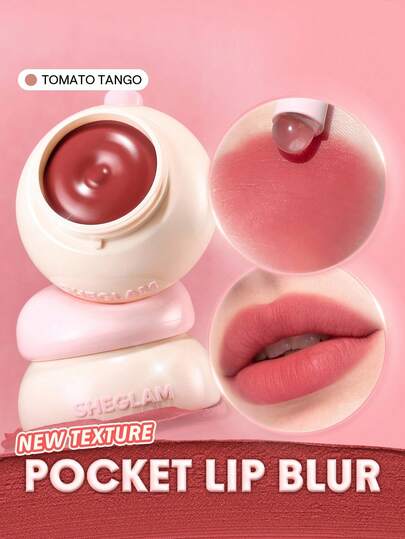 SHEGLAM Bounce Putty Pocket معجون الشفاه-Tomato Tango روج تنت أرواج علامة تجارية جمال مكياج ميكب مستحضرات تجميل للنساء الفتيات مثالي لفصل الشتاء الربيع مثالي ل- Y2K أزياء أنيقة رمضان هدية حفلة جاهز أفضل لون