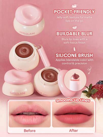 SHEGLAM Bounce Putty Pocket معجون الشفاه-Tomato Tango روج تنت أرواج علامة تجارية جمال مكياج ميكب مستحضرات تجميل للنساء الفتيات مثالي لفصل الشتاء الربيع مثالي ل- Y2K أزياء أنيقة رمضان هدية حفلة جاهز أفضل لون