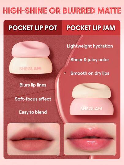 SHEGLAM Bounce Putty Pocket معجون الشفاه-Tomato Tango روج تنت أرواج علامة تجارية جمال مكياج ميكب مستحضرات تجميل للنساء الفتيات مثالي لفصل الشتاء الربيع مثالي ل- Y2K أزياء أنيقة رمضان هدية حفلة جاهز أفضل لون