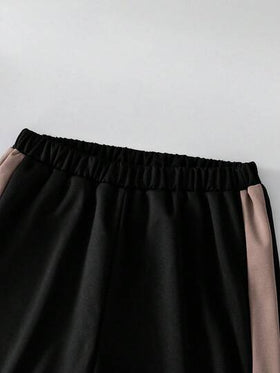 SHEIN Vacaura مجموعة ملابس كاجوال ملونة لصبية المراهقين، قطعتان