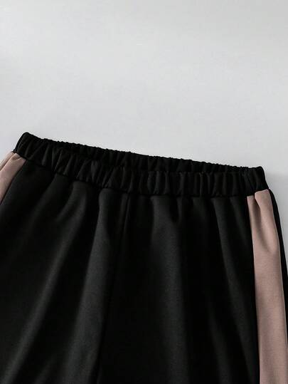 SHEIN Vacaura مجموعة ملابس كاجوال ملونة لصبية المراهقين، قطعتان