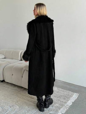 SHEIN EZwear معطف طويل منتظم أنيق للنساء، خريف/شتاء