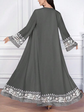 SHEIN Najma عباية مفتوحة الأمام بطبعة زهرية