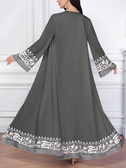 SHEIN Najma عباية مفتوحة الأمام بطبعة زهرية