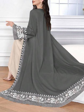 SHEIN Najma عباية مفتوحة الأمام بطبعة زهرية