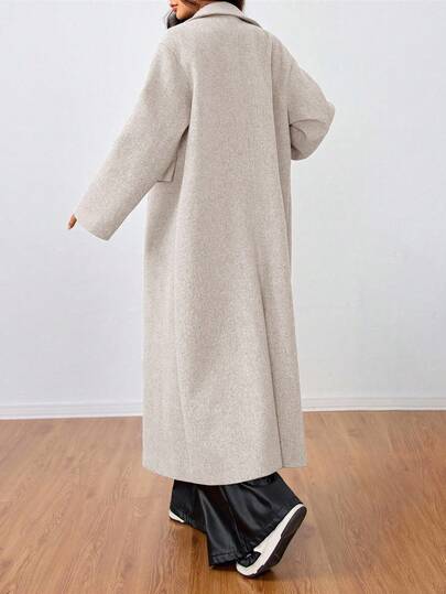 SHEIN Unity معطف طويل كاجوال بياقة