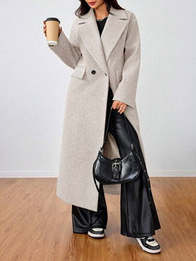 SHEIN Unity معطف طويل كاجوال بياقة