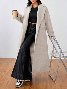 SHEIN Unity معطف طويل كاجوال بياقة