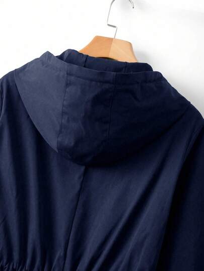 SHEIN LUNE معطف نسائي بخصر مشدود وقبعة، جاكيت خفيفة عصرية فضفاضة مناسبة للصيف، ملابس خارجية فاخرة