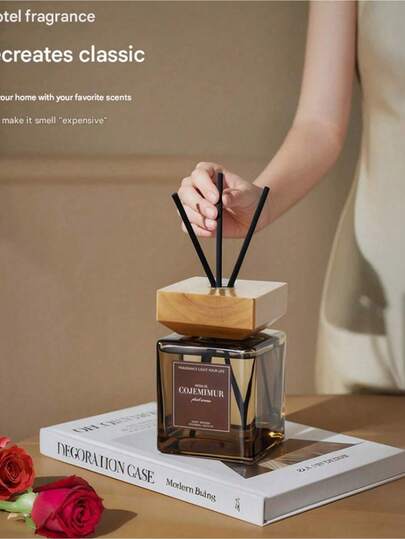 1 طقم موزع عطري بأعواد الخيزران سعة 500 مل (16.9 أونصة سائلة)، عطر زيوت أساسية فاخر بدون لهب، رائحة طويلة الأمد، مناسب للمنزل والغرفة والصالة والحمام، ديكور أنيق، هدية عيد الحب، معطر هواء، موزع للسيارة، هدية عيد الميلاد والتخرج.