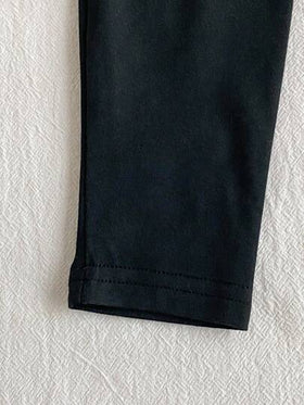 SHEIN طقم ملابس شتوي مكون من كارديجان مزين بفيونكة وبنطلون ليجنز للأطفال الرضع والصغار من عمر 0-3 سنوات