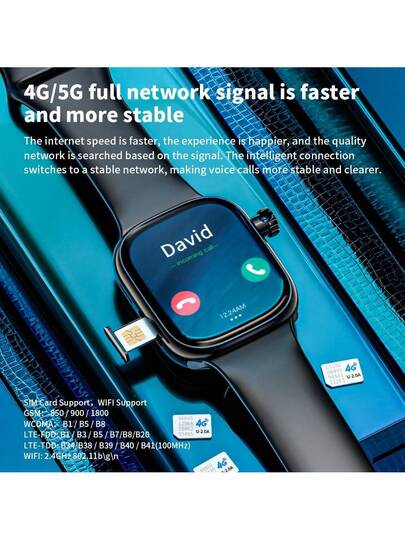 ساعة ذكية LOKMAT XH018 بشاشة AMOLED مقاس 2.04 بوصة، دعم بطاقة SIM 2G/3G/4G/5G، قرص قابل للسحب 180 درجة، كاميرا HD، اتصال بالإنترنت عبر WiFi، تنزيل تطبيقات من جهات خارجية، إشعارات المكالمات والرسائل، مراقبة معدل ضربات القلب والأكسجين في الدم والصحة، ساعة أ