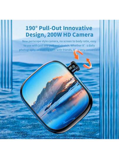 ساعة ذكية LOKMAT XH018 بشاشة AMOLED مقاس 2.04 بوصة، دعم بطاقة SIM 2G/3G/4G/5G، قرص قابل للسحب 180 درجة، كاميرا HD، اتصال بالإنترنت عبر WiFi، تنزيل تطبيقات من جهات خارجية، إشعارات المكالمات والرسائل، مراقبة معدل ضربات القلب والأكسجين في الدم والصحة، ساعة أ