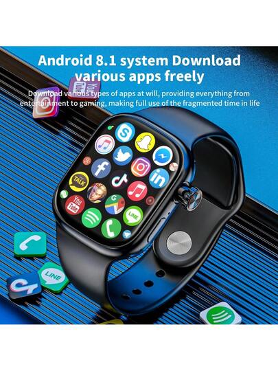 ساعة ذكية LOKMAT XH018 بشاشة AMOLED مقاس 2.04 بوصة، دعم بطاقة SIM 2G/3G/4G/5G، قرص قابل للسحب 180 درجة، كاميرا HD، اتصال بالإنترنت عبر WiFi، تنزيل تطبيقات من جهات خارجية، إشعارات المكالمات والرسائل، مراقبة معدل ضربات القلب والأكسجين في الدم والصحة، ساعة أ