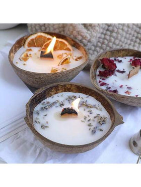 شمعة من شمع جوز الهند والصويا مع فتيل خشبي - شمعة معطرة طبيعية طويلة الأمد، مناسبة لغرفة المنزل والحفلات، شمعة معطرة، شمعة صويا، مجموعة شموع، هدية الشتاء، شمعة العلاج بالروائح، شمعة ديكور المنزل، قشرة جوز الهند قابلة لإعادة الاستخدام
