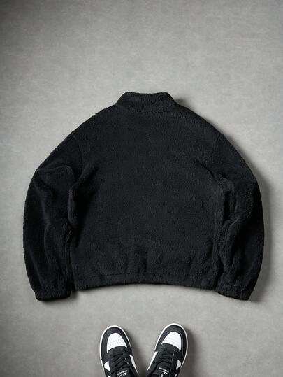 PAVTROS معطف رجالي بسحاب وطبعة حرفية على الياقة، جاكيت شتوي، كاجوال للخريف/الشتاء، جاكيت بسحاب