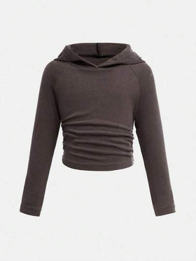 SHEIN مجموعة بنطال متسع وهوديي رياضي أنيق وعصري مطابق للجميع، لون رمادي, قطعتان