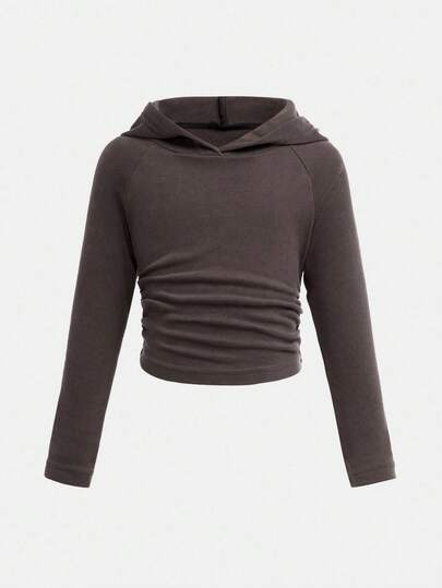 SHEIN مجموعة بنطال متسع وهوديي رياضي أنيق وعصري مطابق للجميع، لون رمادي, قطعتان