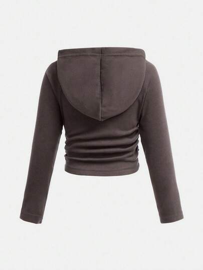 SHEIN مجموعة بنطال متسع وهوديي رياضي أنيق وعصري مطابق للجميع، لون رمادي, قطعتان