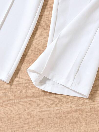 SHEIN رمضان بنطلون تايب كابري بأرجل واسعة للبنات مراهقات باللون الأبيض لإرتداء اليومي والتنقل